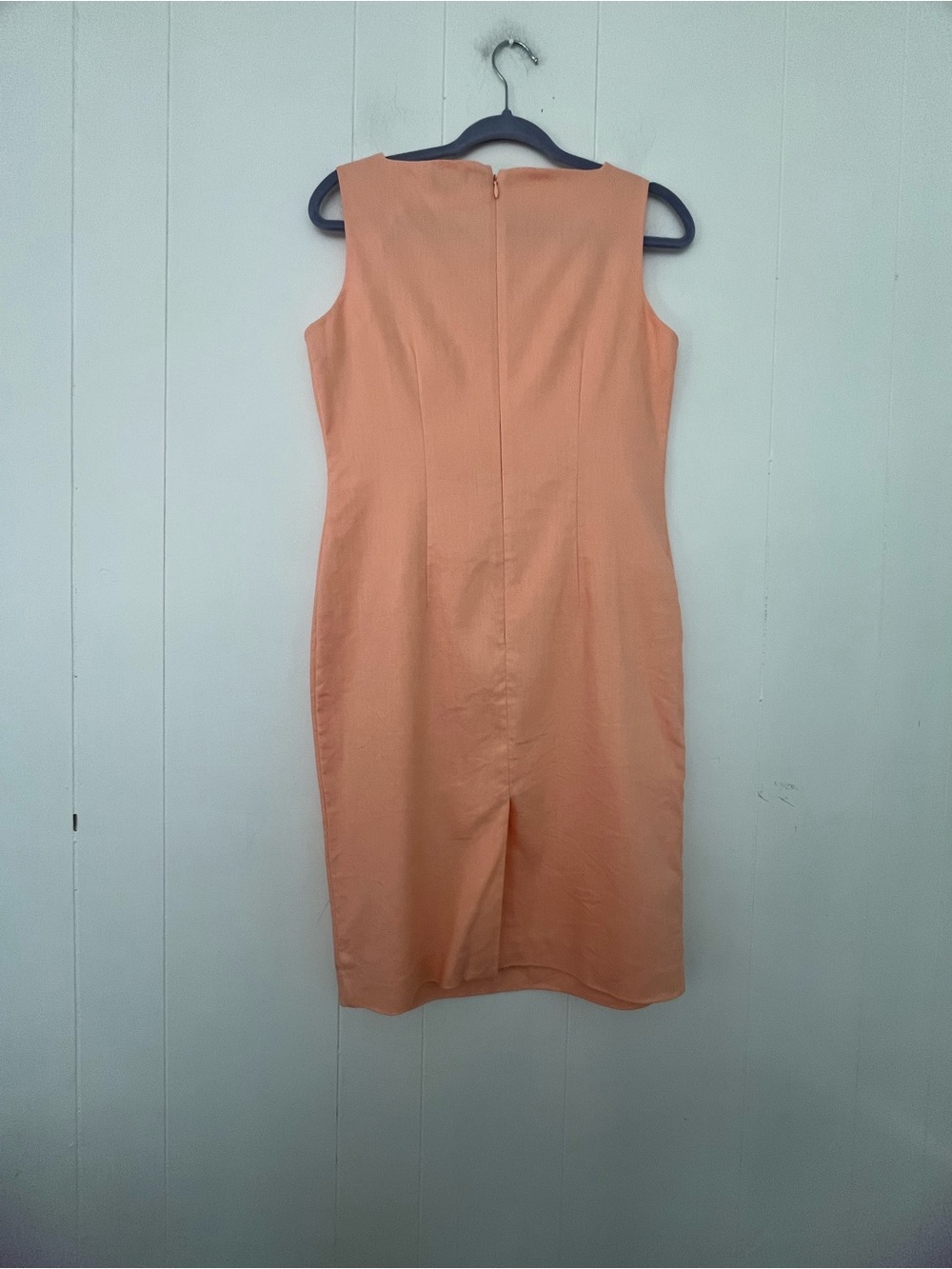 Ann Taylor Sleeveless Sheath Dress Tangerine Cream Linen Blend Size 4 - Picture 9 of 13